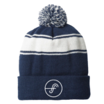 Striped Pom Beanie